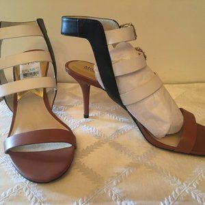 Michael Kors Tri-Color Leather Heel Sandal